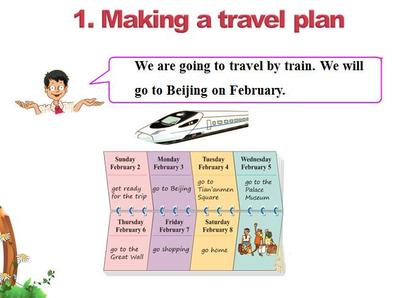 冀教版小学五年级上册英语课件 《The Travel Plan》教学设计